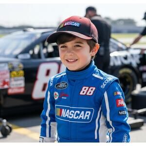 Nascar Racing Black- Red Size Youth Hat Strapback 2YK.